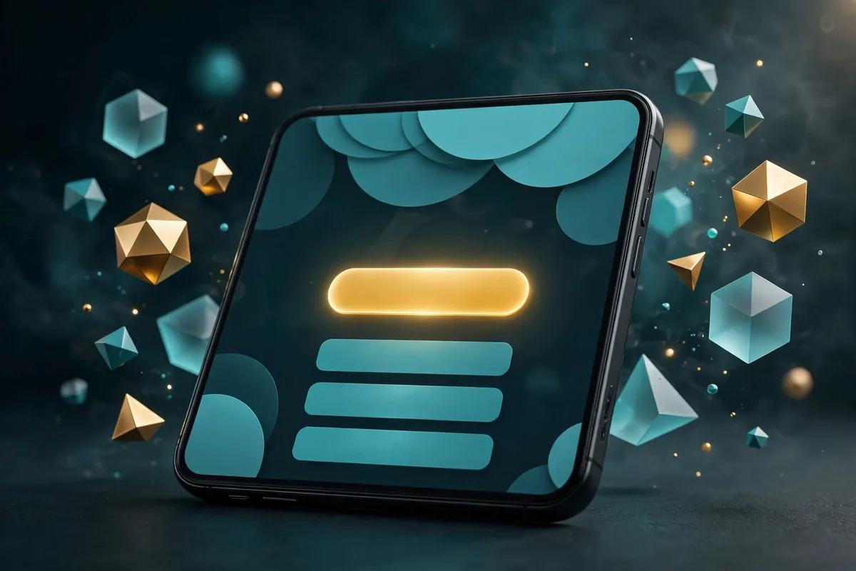 Landing page design on a smartphone with call-to-action button